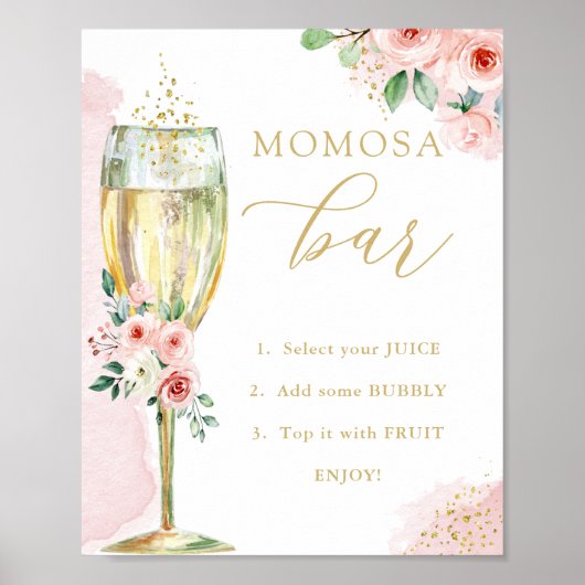 "MAMA" osa Bar, Rosa Gold Blume & Glas, Dusche Poster (Vorne)
