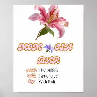 Mama Osa Bar Schild floral rosa druckbar