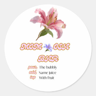Mama Osa Bar Schild floral rosa druckbar Runder Aufkleber