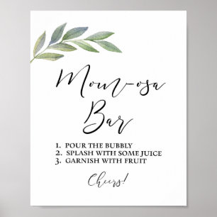 Mama-osa Bar Sign Olive Leaf Grüne Thema Poster