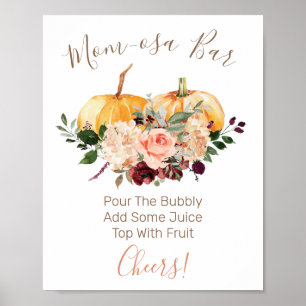 Mama-osa Bar Twin Pumpkin Baby Duschzeichen Poster