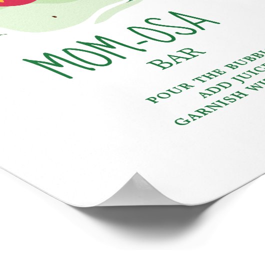 Mama-osa Erdbeere Grüne Fruchtdusche Poster (Ecke)