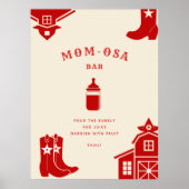 Mama osa Flaschen & Boots Cowboy Retro Babydusche Poster (Vorne)