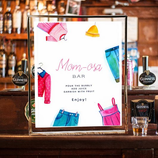 Mama osa Hello Baby Pink Blue Clothes Kinderdusche Poster