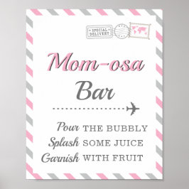 Mama-osa Mimosa Bar Drink Travel Airplane Party Poster