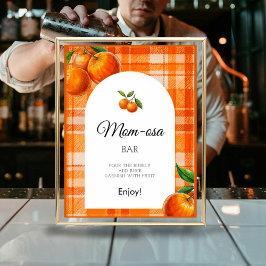 Mama osa Orange 3D Citrus Kariert Gezeichnet Kinde Poster