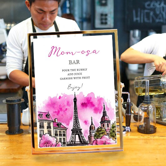 Mama osa Paris Bonjour Bebe Baby Shower Poster
