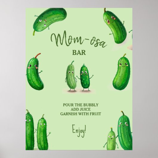 Mama-osa-Pickles-Gurken Grüne Babydusche Poster (Vorne)