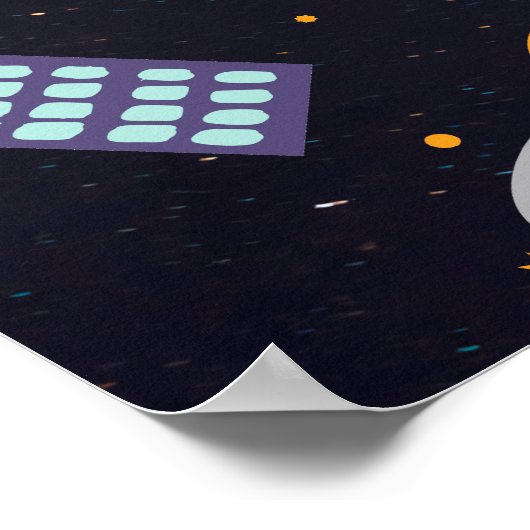 Mama-osa Space Boy Planets Astronaut Babydusche Poster (Ecke)