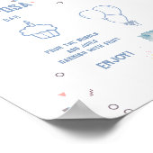 Mama-osa Train Blue Balloons Boy Baby Dusche Poster (Ecke)