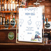 Mama-osa Train Blue Balloons Boy Baby Dusche