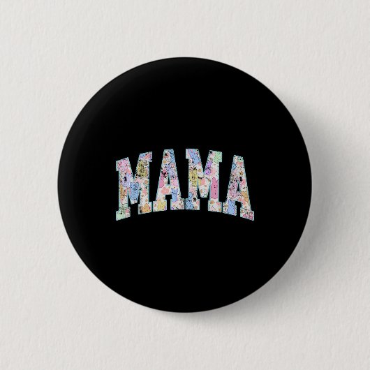 Mama Oster Retro Vielfältige Große Briefe farbenfr Button (Vorderseite)