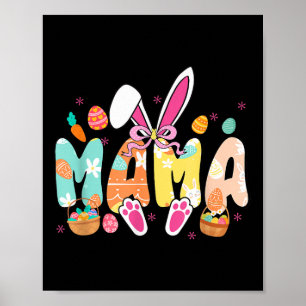 Mama Ostergrandma Coquette Bunny Ears Eggen Becken Poster