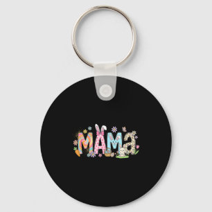 Mama-Osterhase-Frühlingsblumen für Mama oder Mutte Schlüsselanhänger
