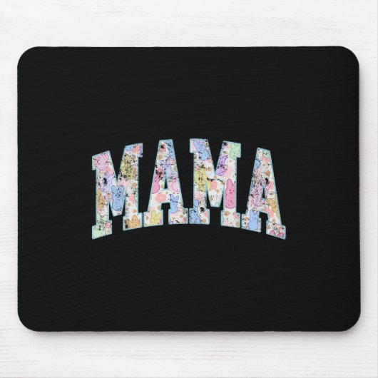Mama Ostern Retro Varsity Große Buchstaben Bunt Ge Mousepad (Vorne)
