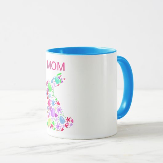 "MAMA" ÖSTLICHER EGG-RABBIT IN DER PASTELLFARBEN-T TASSE (VorderseiteRechts)