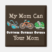 Mama Outswim Outbike Outrun Triathlon Magnet (Vorne)