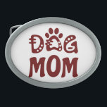 Mama Ovale Gürtelschnalle<br><div class="desc">Feiern Sie Ihre Liebe mit "Hunde-Mama-Design". Das charmante Design mit einem fett gedruckten "Hund-Mama"-Text und einem hübschen Pfoten-Icon macht es zur perfekten Wahl für alle stolzen Hundemütter. "Dieses Design ist anpassbar. Klicken Sie auf die Schaltfläche "Design bearbeiten", um das Design zu personalisieren. Sie können Farben ändern, Elemente verschieben, den eigenen...</div>