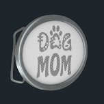 Mama Ovale Gürtelschnalle<br><div class="desc">Feiern Sie Ihre Liebe mit "Hunde-Mama-Design". Das charmante Design mit einem fett gedruckten "Hund-Mama"-Text und einem hübschen Pfoten-Icon macht es zur perfekten Wahl für alle stolzen Hundemütter. "Dieses Design ist anpassbar. Klicken Sie auf die Schaltfläche "Design bearbeiten", um das Design zu personalisieren. Sie können die Farben durch Filter ändern, Elemente...</div>