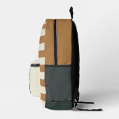 Mama Owl & Owlet Brown Stripmuster Bedruckter Rucksack (Rechts)