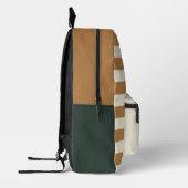 Mama Owl & Owlet Brown Stripmuster Bedruckter Rucksack (Links)