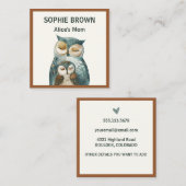Mama Owl & Owlet Mommy Calling Card Quadratische Visitenkarte (Vorne/Hinten)