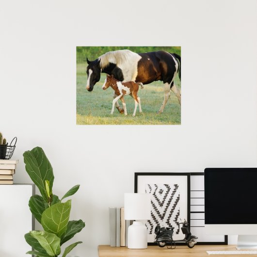 Mama & Paint Filly Poster (Heimbüro)