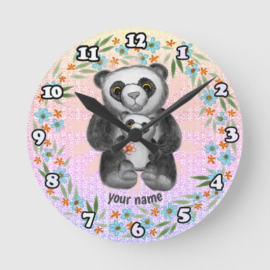 Mama Panda Bär Liebe Uhr (Vorderseite)