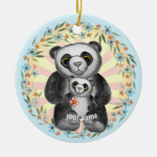 Mama Panda Bear individuelle Name Keramik Ornament