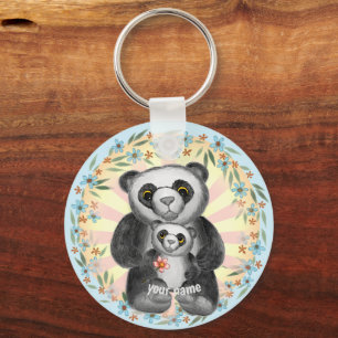 Mama Panda Bear Liebe Custom Schlüsselanhänger