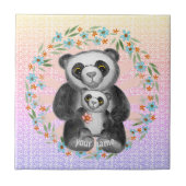 Mama Panda Bear Liebe Fliese (Vorderseite)
