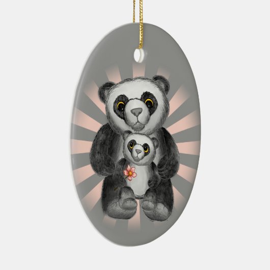Mama Panda Bear Liebe Keramik Ornament (Rechts)