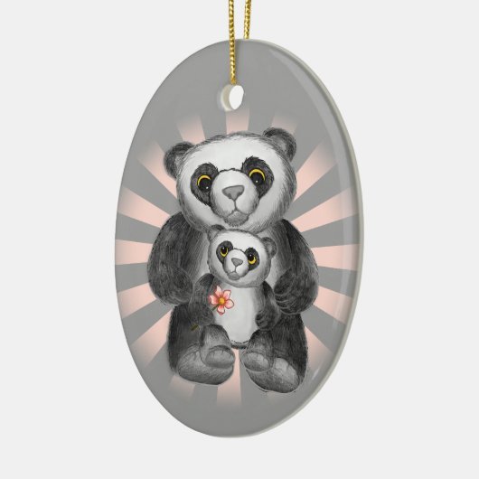 Mama Panda Bear Liebe Keramik Ornament (Links)