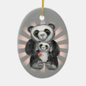 Mama Panda Bear Liebe Keramik Ornament (Vorne)