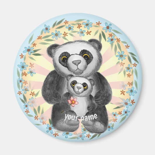 Mama Panda Bear Liebe Magnet (Vorne)