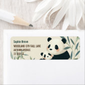 Mama Panda& Cub Cute Animals Return Address (Insitu)