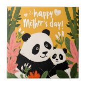 Mama Panda & Kleines Süße Tierwelt Frohen Mutterta Fliese (Vorderseite)