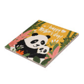 Mama Panda & Kleines Süße Tierwelt Frohen Mutterta Fliese (Seite)