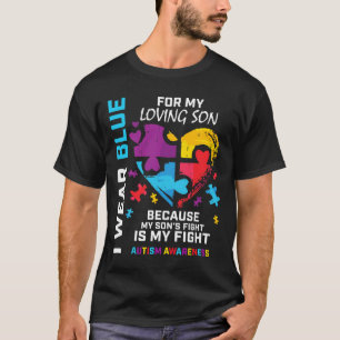 Mama Papa Herz Puzzle Ich trage Blau für meinen So T-Shirt