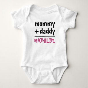 Mama Papa Liebe Baby Mädchen Name Pink Strampler