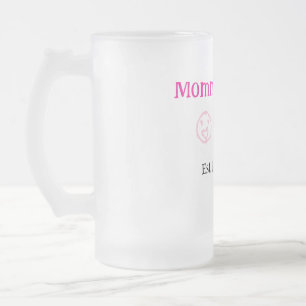 Mama & Papa neue Eltern Name Datum Herz blau Mattglas Bierglas