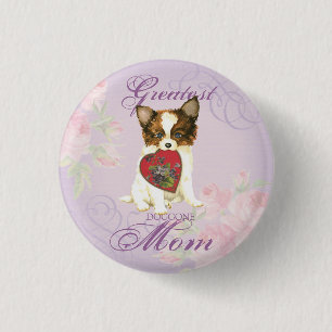 Mama Papillon Heart Button