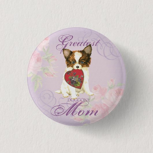 Mama Papillon Heart Button (Vorderseite)