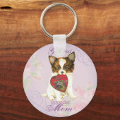 Mama Papillon Heart Schlüsselanhänger (Vorderseite)