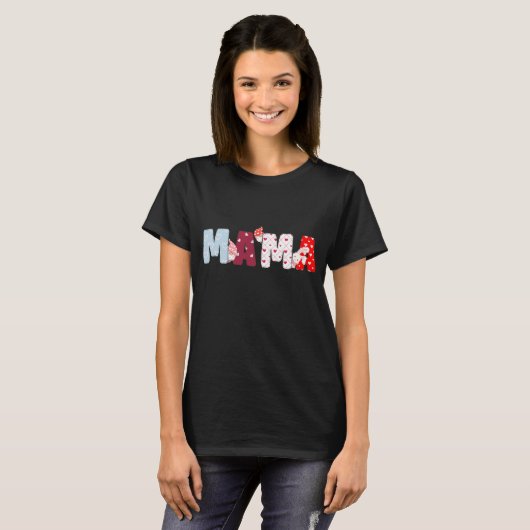 Mama Patchwork Letters Shirt - Niedliches Herzdesi (Vorne ganz)