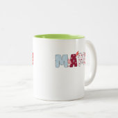 Mama Patchwork Tasse - Niedliches Herzdesign (VorderseiteRechts)