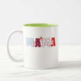 Mama Patchwork Tasse - Niedliches Herzdesign