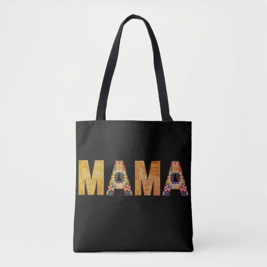 Mama-Patchwork-Typografie-Design Tasche (Vorderseite)