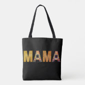 Mama-Patchwork-Typografie-Design Tasche (Rückseite)
