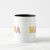 Mama-Patchwork-Typografie-Design Tasse (Zentrum)